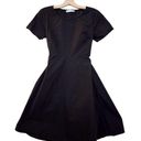 Oak + Fort  Black Short Sleeve Dress Open Back Cotton Photo 0