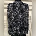 Christopher & Banks Paisley Lace Button Up Light Jacket Size L Black/White Long Photo 4