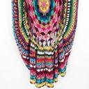 Double Zero  Womens Hippie Bohemian Rainbow Knit Crochet Vest Cardigan Size L Photo 5