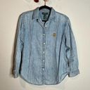 Ralph Lauren Vintage Lauren  chambray crest logo embroidered button down Photo 0