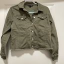 Baccini Women’s  Army Green Button Denim Jacket - size L Photo 0