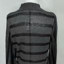 LA Made New  Striped Cardigan Sweater Cotton Rounded Hem Hook Closure Photo 10