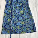 Vintage Blue 70s  and green floral mock neck mini dress large Photo 6