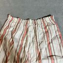 Marc New York  Andrew Marc Cream Pink Striped 100% Linen Pull On Culotte Pant L Photo 5