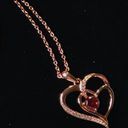 Sterling Silver NWT Old Rubin Rose Gold Plated 925  Heart Necklace Photo 4