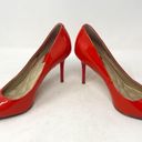 Brian Atwood  Malika Orange Red Genuine Patent Leather Pointed Toe Pump Heel Sz 6 Photo 4