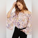 Free People  TOP FREE SPIRIT OFF THE SHOULDER BOHO WIDE BELL SLEEVES SIZE SMALL Photo 10