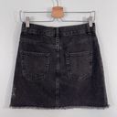 Mango  Women's Black Floral Embroidered A-line Denim Skirt Size XS Photo 6