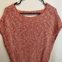 Pilcro  Anthropologie Light Orange Knit Sweater Short Sleeve Open Back Top XSP Photo 2