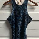 Pilcro NWT XS  Blue Motif Velveteen Racerback Tank Photo 0