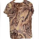 Scotch & Soda Women’s Beige Marble Print Short Sleeve T-Shirt Medium Photo 3