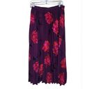 A New Day  Purple Floral Rose Print  Pleated Skirt Size Large Photo 4