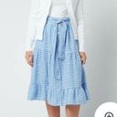 Polo NWT  Ralph Lauren Skirt Linen Midi Gingham Blue Belted Midi Skirt Photo 4