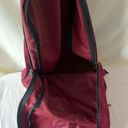 Jansport Vintage 90s  Backpack Suede Leather Bottom Maroon Red Floral Unisex Photo 4