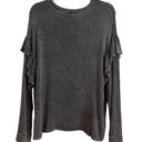 Vintage Havana  Gray Ruffle Sleeve Sweatshirt NWT Photo 2