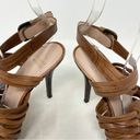 Stuart Weitzman  Arriba Huarache Strappy Sandal, Saddle Genuine Leather Size 6 Photo 4