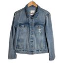 Sam Edelman Jean Jacket Distressed Denim Pockets Size Large EUC Photo 11