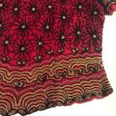 Adrianna Papell Boutique Red Silk Beaded Blouse | Sise Large Photo 2