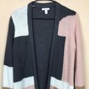 Nine West  Women’s Chunky Knit Color Block Open Front Long Line Cardigan Sweater Photo 1