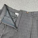 Geoffrey Beene  Windowpane High Waist Cuff Hem Straight Leg Trouser Pants Grey 8 Photo 9