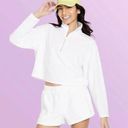 Stoney Clover Lane  x Target Half Zip Cropped Sweatshirt Terry Cotton White M Photo 0