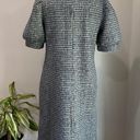 The Loft  Black and Blue Boucle Tweed Short Sleeve Shift Dress Size M Photo 5