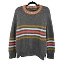 Wooden Ships  Womens Size X/S Sweater Crewneck Pullover Gray Cameron Stripe Knit Photo 3