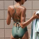 Aerie  Olive Green Full Coverage Strappy Back One Piece Photo 2