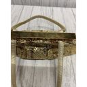 Stuart Weitzman Womens  Vintage Gold Snake Skin Clutch Photo 4