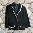 American Eagle  Black w White Piping Blazer Jacket Wm XL Photo 1