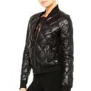 Alo Yoga Alo Idol Bomber Goose Down Jacket Black Quilted Warm Shiny Edgy Moto Puffer Coat Photo 4