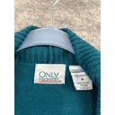 Only  Necessities Medium Womens Sweater Teal Blue Long Sleeve Knit Open Front Photo 3