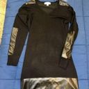 Say What? Say What Black Body-con KNIT‎ dress with pleather patches SZ L never worn Photo 0