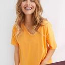 Aerie NWT  Tangerine Oversized Vneck Tee Small Photo 0