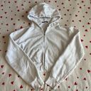 Brandy Melville white zip up christy cropped hoodie Photo 1