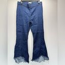 Cello NEW  Flared & Frayed Bell Bottom Pull On Dark Wash Denim Jeans Size Large Photo 2