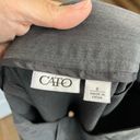 Cato  Gray pleated Skirt Size 8 pencil business work belt loops charcoal side zip Photo 3