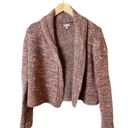 J.Jill  Open Cardigan Sweater Italian Wool Alpaca Soft Brown Pink Marled Small Photo 1