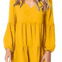 Long Sleeve Swing Dress Yellow Photo 0