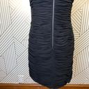 Rebecca Taylor  Zip Front Dress Ruched Onyx Black Photo 2