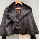 BCBG MaxAzria Collection Black Rabbit Fur Coat Jacket Mob Wife Aesthetic M/ L Photo 4