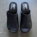 Sorel  Womens Size 6 Cameron Wedge Black White Mule Sandals Shoes Photo 4