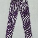 Majestic Zubaz NFL Baltimore Ravens Purple & White Striped  Yoga Pants Womens M Photo 0