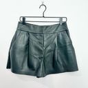 Susana Monaco  Faux Leather Pleated Shorts Dark Green Size Medium Photo 1