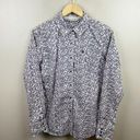 Ariat  Fitted Button Up Shirt Womens Size Medium Western Rodeo Triangle Print Photo 0