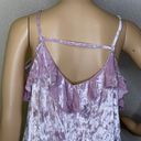 Grayson Threads Grayson Thread Velour Ruffled Tank Top Light Purple Size Medium Photo 6