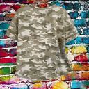 Rae Dunn  “Explore” Camo Short Sleeve Heavy Weight Tee Size medium Photo 1