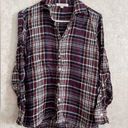 Harper  women's extra small plaid button down top Photo 1