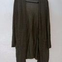 J.Jill  Open Front Cardigan Sweater  Linen Blend Longline SZ M Green Photo 0