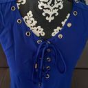 Carmen Marc Valvo  Royal Blue Tank Blouse Size Medium Photo 1